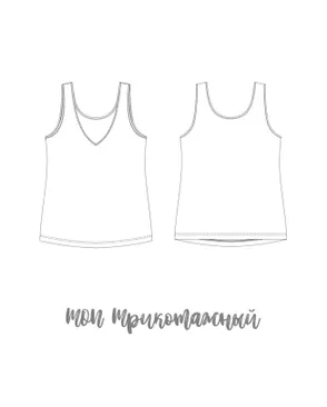 Выкройка: топ трикотажный ES-12 арт. ВКК-4352-14-ВП1241
