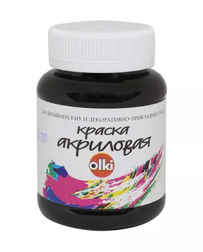 2742 Краска акриловая дизайн, черная глубокая, 100мл, Olki арт. АРС-50356-1-АРС0000834679