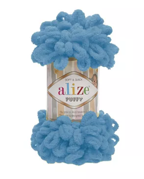 Пряжа Alize 'Puffy' 100г 9м (100% микрополиэстер) (16 голубой Сочи) арт. АРС-46506-1-АРС0001161374