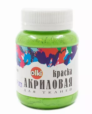 2377 Краска акриловая для ткани, лиственно-зеленая, 100мл, Olki арт. АРС-49939-1-АРС0000808351