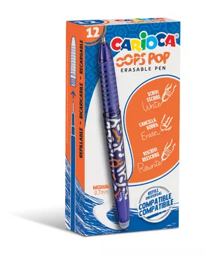 "Carioca" Ручка гелевая пиши-стирай "OOPS" 1 мм 12 шт. арт. ГММ-113358-1-ГММ098479963204