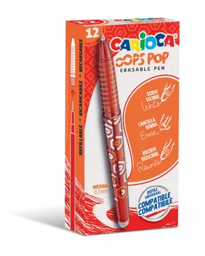 "Carioca" Ручка гелевая пиши-стирай "OOPS" 1 мм 12 шт. арт. ГММ-113358-2-ГММ098480092414