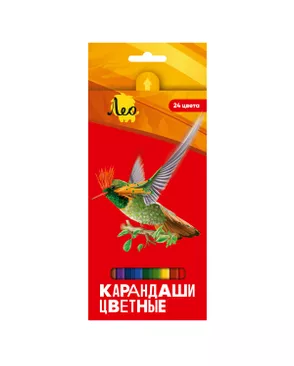 "Лео" "Ярко" Набор цветных карандашей LBSCP-24 заточенный 4 х 24 цв. арт. ГММ-112702-1-ГММ100662004894