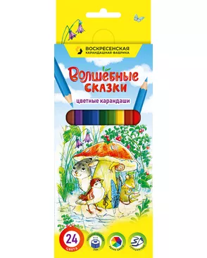 "ВКФ" "Волшебные сказки" Набор цветных карандашей FP-CP-1024 заточенный 4 х 24 цв. арт. ГММ-112358-1-ГММ068971131614