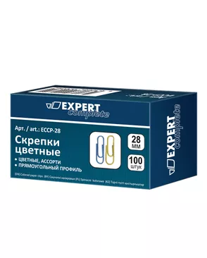 "Expert Complete" Скрепки цветные ECCP-28 28 мм 10 x 100 шт. арт. ГММ-100413-1-ГММ068845330094
