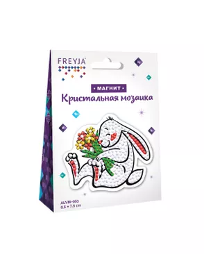 Кристальная мозаика (алмазная вышивка) "ФРЕЯ" ALVM-053 магнит "Кролик" арт. ГММ-105716-1-ГММ076775418414
