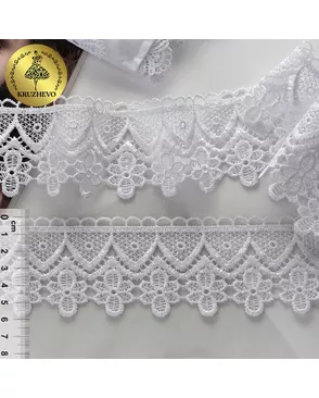 Кружево гипюр с цветами ш.6см цв.001 белый арт. МГ-73269-1-МГ0638510