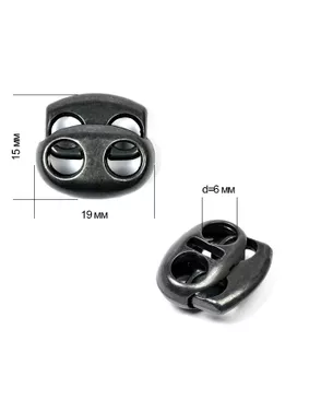 Фиксатор для шнура металл TBY OR.0305-5353 (17х19мм) цв. оксид уп. 100шт арт. МГ-124637-1-МГ0803883