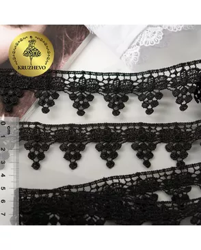 Кружево гипюр ш.3,5см цв.черный арт. МГ-69039-1-МГ0216949