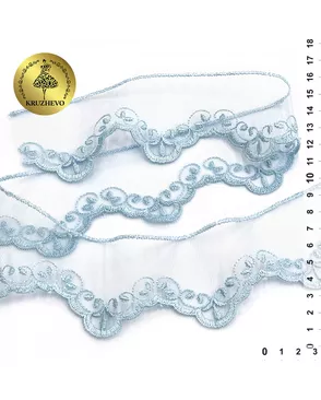 Кружево на жесткой сетке Exclusive 2BS228K1 ш.5см цв.B1515 голубой арт. МГ-98679-1-МГ0802466